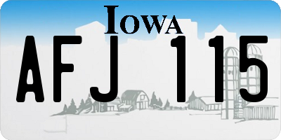 IA license plate AFJ115