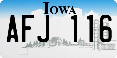 IA license plate AFJ116