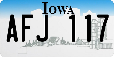 IA license plate AFJ117