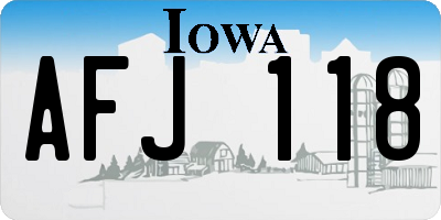 IA license plate AFJ118