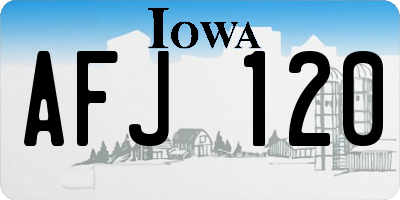 IA license plate AFJ120