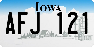IA license plate AFJ121