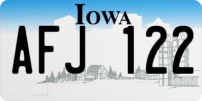 IA license plate AFJ122