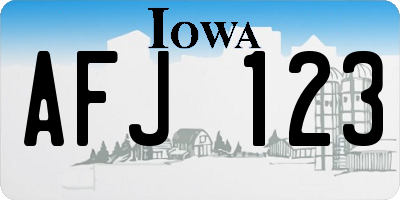 IA license plate AFJ123
