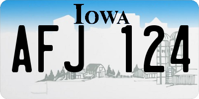 IA license plate AFJ124