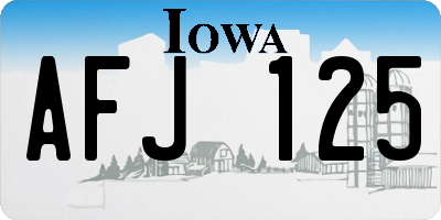 IA license plate AFJ125