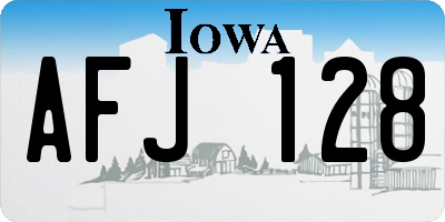 IA license plate AFJ128
