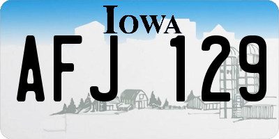 IA license plate AFJ129