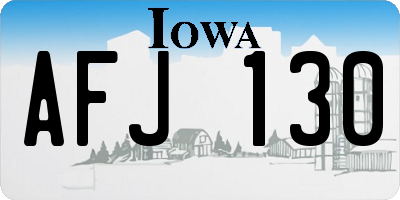 IA license plate AFJ130