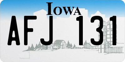 IA license plate AFJ131