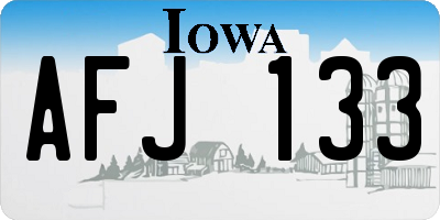 IA license plate AFJ133