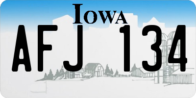 IA license plate AFJ134