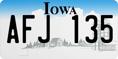 IA license plate AFJ135