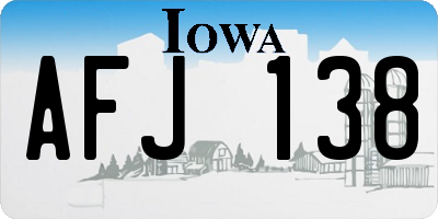 IA license plate AFJ138