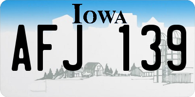 IA license plate AFJ139