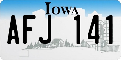 IA license plate AFJ141
