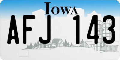 IA license plate AFJ143