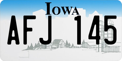 IA license plate AFJ145