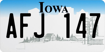 IA license plate AFJ147