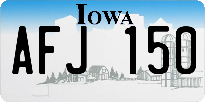IA license plate AFJ150