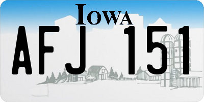 IA license plate AFJ151