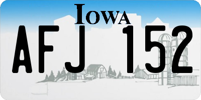IA license plate AFJ152