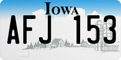 IA license plate AFJ153
