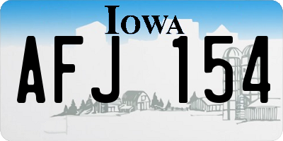 IA license plate AFJ154
