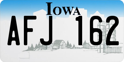 IA license plate AFJ162