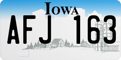 IA license plate AFJ163