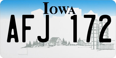 IA license plate AFJ172