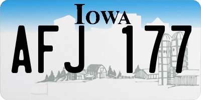 IA license plate AFJ177