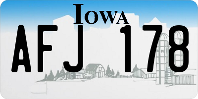IA license plate AFJ178