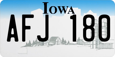 IA license plate AFJ180