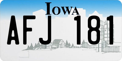 IA license plate AFJ181