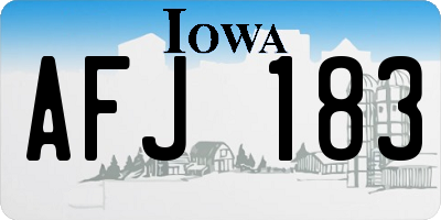 IA license plate AFJ183