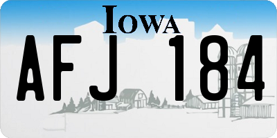 IA license plate AFJ184