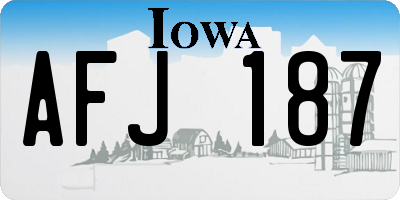 IA license plate AFJ187
