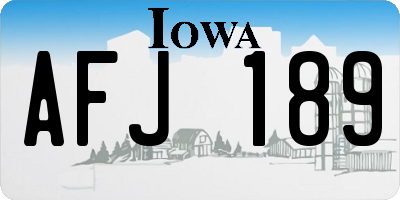 IA license plate AFJ189