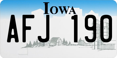 IA license plate AFJ190