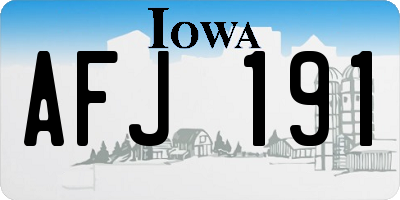 IA license plate AFJ191