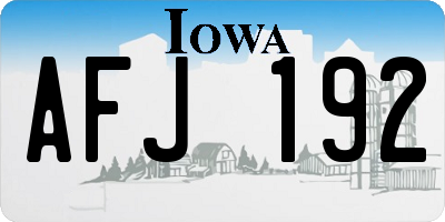 IA license plate AFJ192