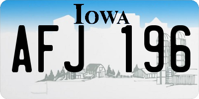 IA license plate AFJ196
