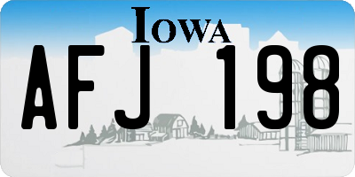IA license plate AFJ198