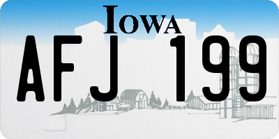 IA license plate AFJ199