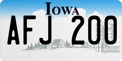 IA license plate AFJ200