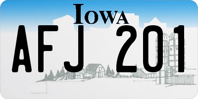 IA license plate AFJ201