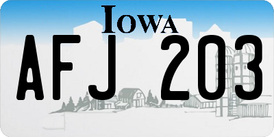 IA license plate AFJ203