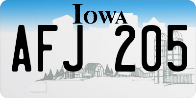 IA license plate AFJ205