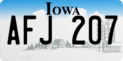 IA license plate AFJ207